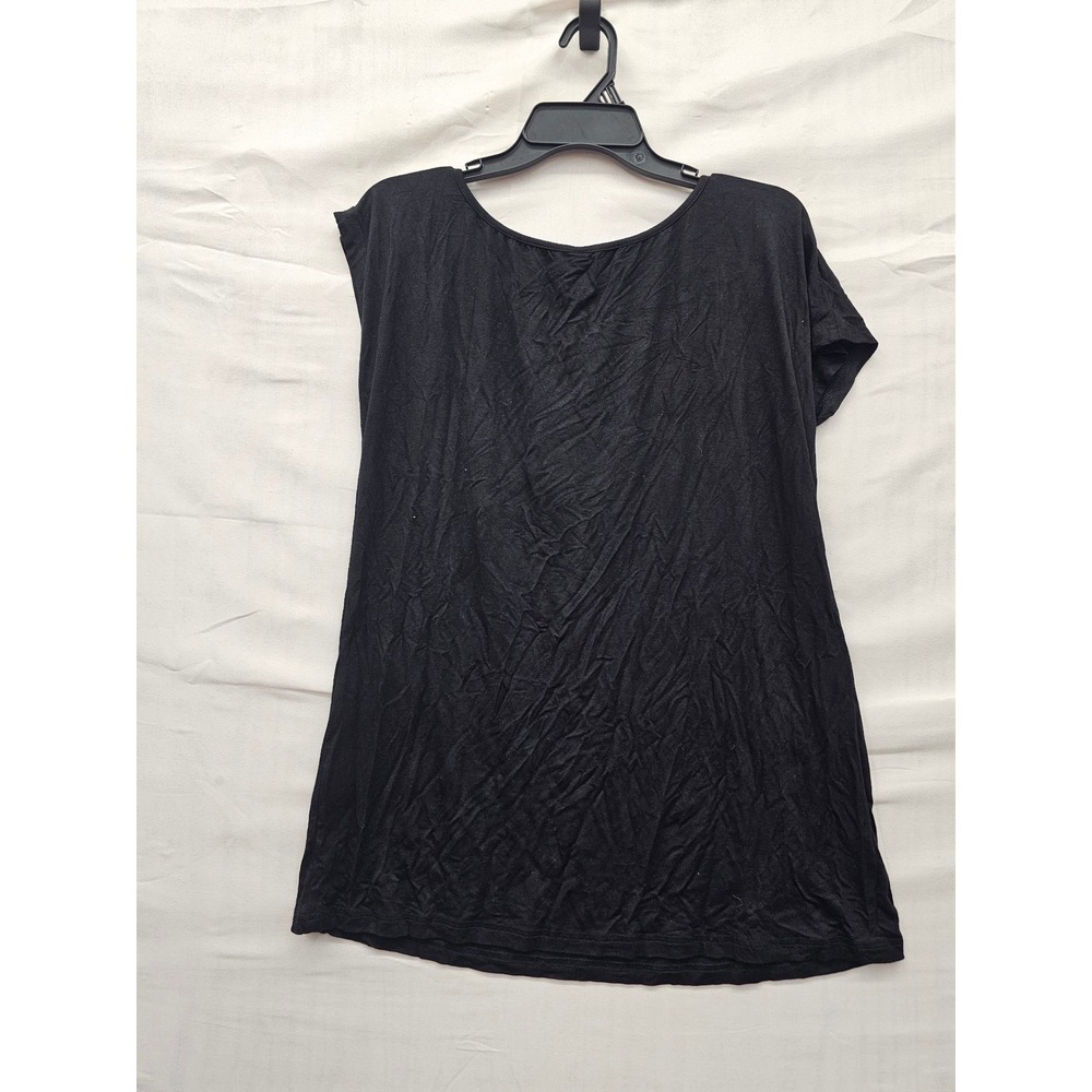 HALIFE Womens Heart Graphic T-Shirt Black Rayon Blend Casual Size Large - Picture 2 of 6